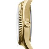 Michael Kors Lexington Quartz Pink Dial Gold Steel Strap Watch For Women - MK3270