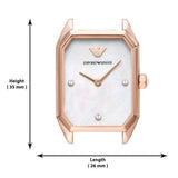 Emporio Armani Gioia Quartz Mother of Pearl Dial Black Leather Strap Watch For Women - AR11390