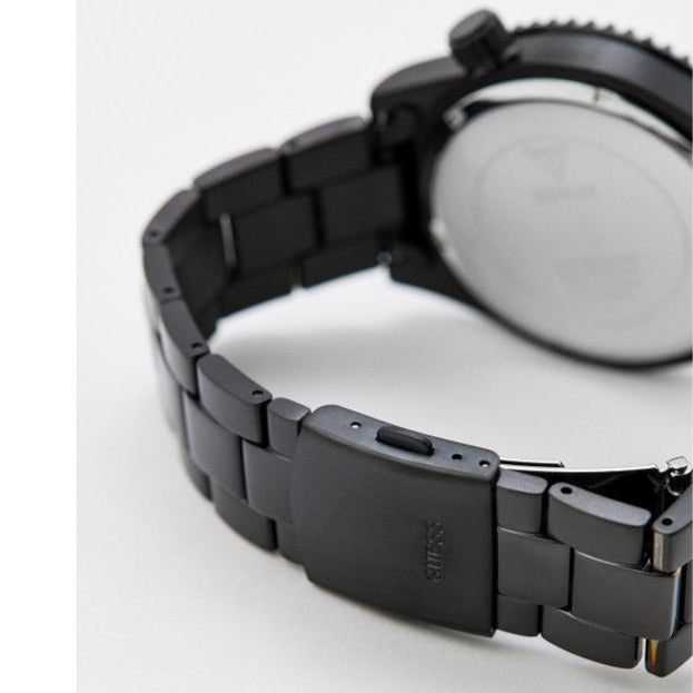 Guess Axel Multifunction Black Dial Black Steel Strap Watch For Men - GW0488G3