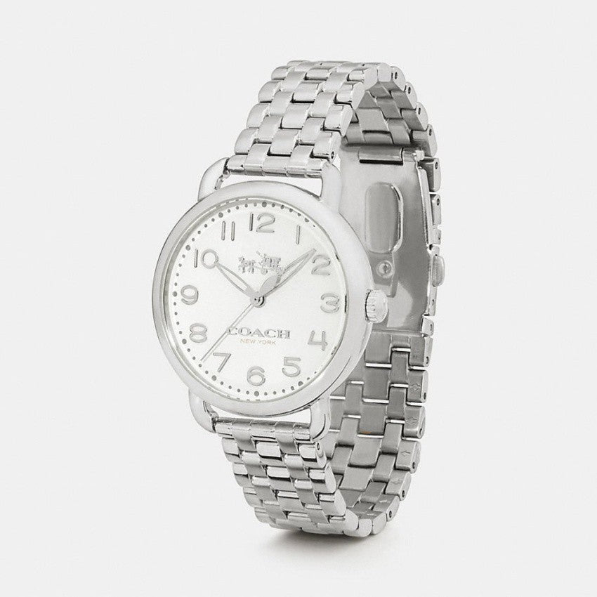 Coach Delancey Classic White Dial Silver Steel Strap Watch for Women - 14502260