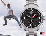 Tissot Chrono XL Black Dial Silver Steel Strap Watch For Men - T116.617.11.057.00