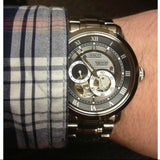 Bulova BVA Dual Aperture Black Dial Silver Steel Strap Watch for Men - 96A119