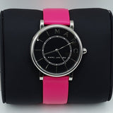 Marc Jacobs Roxy Black Dial Pink Leather Strap Watch for Women - MJ1535
