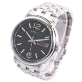 Marc Jacobs Fergus Black Dial Silver Steel Strap Watch for Men - MBM5075