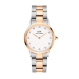 Daniel Wellington Iconic Link White Dial Two Tone Steel Strap Watch For Women - DW00100358