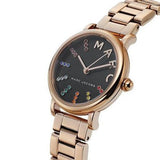 Marc Jacobs Roxy Black Dial Rose Gold Steel Strap Watch for Women - MJ3569
