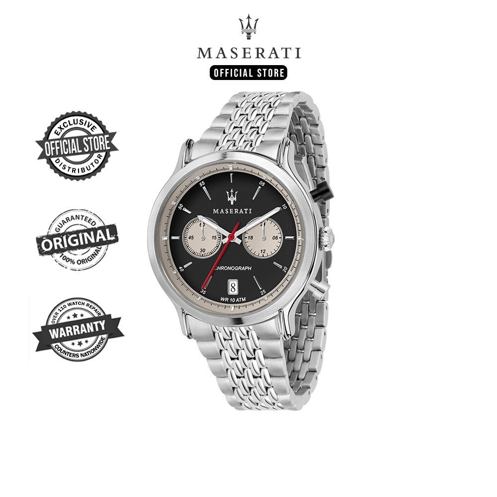Maserati Legend Chronograph Black Dial Stainless Steel Watch For Men - R8873638001