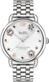 Coach Delancey White Dial Silver Steel Strap Watch for Women - 14502810