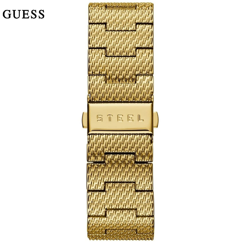 Guess Delancy Black Dial Gold Mesh Bracelet Watch for Men - W0871G2
