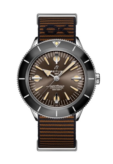 Breitling Superocean Heritage '57 Outerknown Brown Dial Brown NATO Strap Watch for Men - A103703A1Q1W1