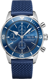 Breitling Superocean Heritage Chronograph 44 Blue Dial Blue Mesh Bracelet Watch for Men - A13313161C1S1