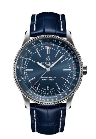 Breitling Navitimer Automatic 41 Blue Dial Blue Leather Strap Watch for Men - A17326161C1P3