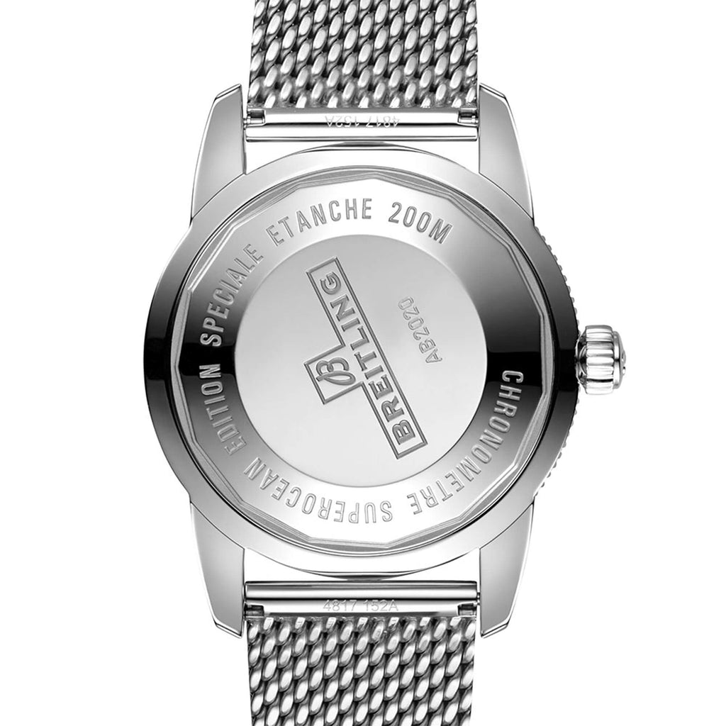 Breitling Superocean Heritage B20 Automatic 46 Black Dial Silver Mesh Bracelet Watch for Men - AB2020121B1A1