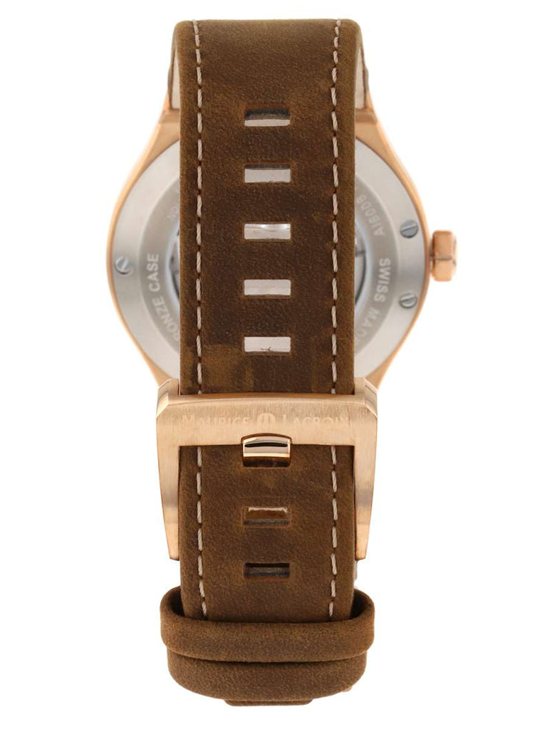 Maurice Lacroix Aikon Automatic Brown Dial Brown Leather Strap Watch For Men - AI6008-BRZ01-730-3