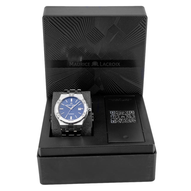 Maurice Lacroix Aikon Automatic Blue Dial Silver Steel Strap Watch For Men - AI6008-SS002-430-1