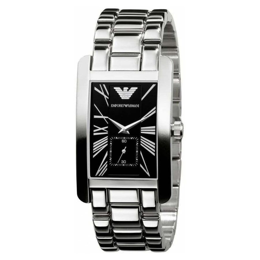 Emporio Armani Classic Black Dial Silver Stainless Steel Watch For Women - AR0157