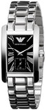 Emporio Armani Classic Black Dial Silver Stainless Steel Watch For Women - AR0157