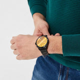 Armani Exchange Drexler Chronograph Black Dial Black Steel Strap Watch For Men - AX2615