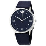 Emporio Armani Kappa Quartz Blue Dial Blue Leather Strap Watch For Women - AR11012