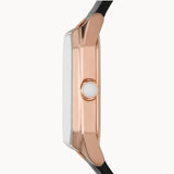 Emporio Armani Gioia Quartz Mother of Pearl Dial Black Leather Strap Watch For Women - AR11390