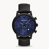 Emporio Armani Luigi Analog Blue Dial Black Leather Strap Watch For Men - AR11351