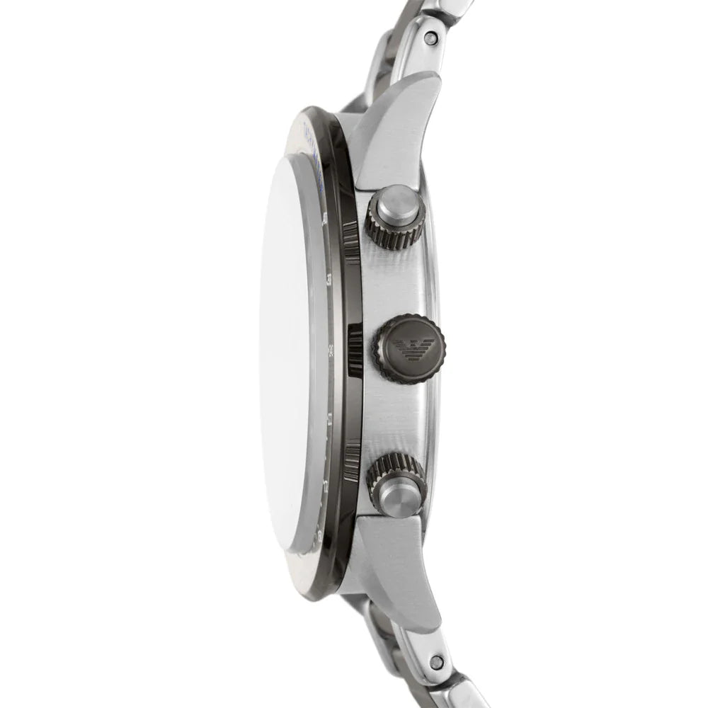 Emporio Armani Chronograph Grey Dial Two Tone Steel Strap Watch For Men - AR11391