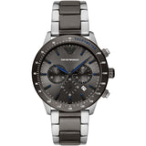 Emporio Armani Chronograph Grey Dial Two Tone Steel Strap Watch For Men - AR11391