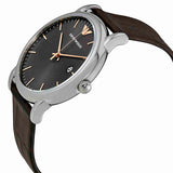 Emporio Armani Luigi Quartz Gray Dial Brown Leather Strap Watch For Men - AR1996