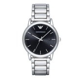 Emporio Armani Luigi Quartz Black Dial Silver Steel Strap Watch For Men - AR2499