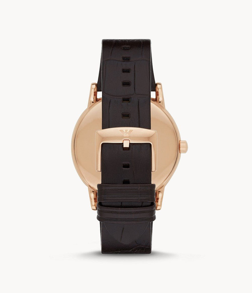 Emporio Armani Luigi White Dial Brown Leather Strap Watch For Men - AR2502