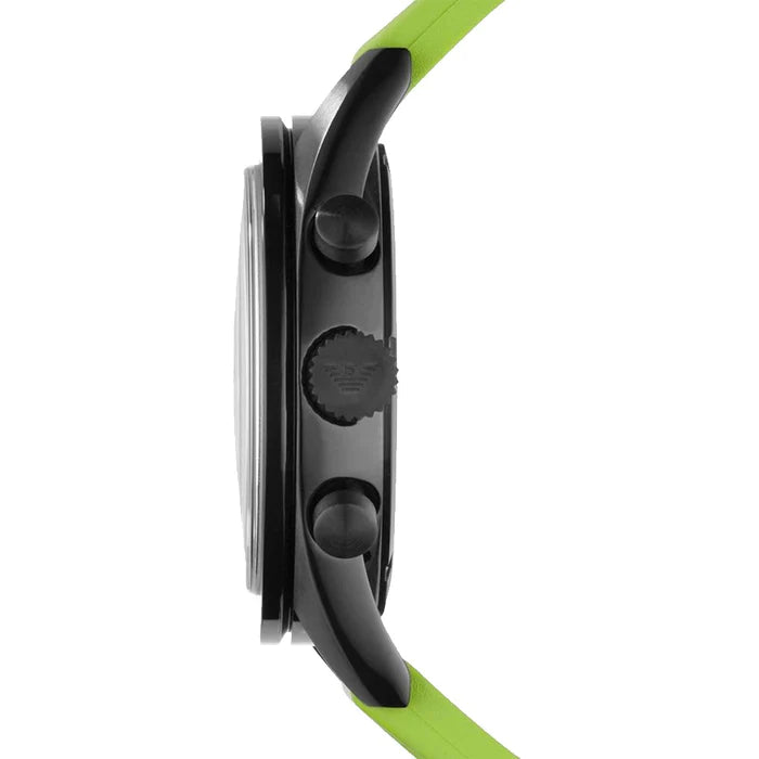 Emporio Armani Sports Analog Black Dial Green Rubber Strap Watch For Men - AR6115