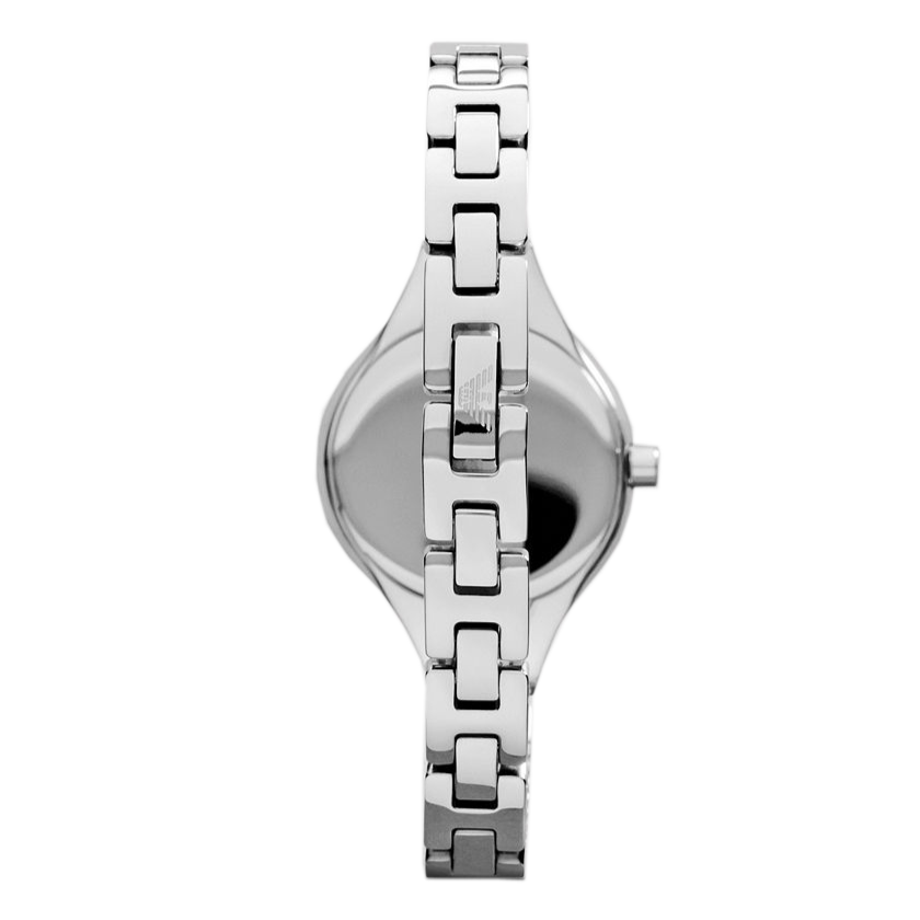 Emporio Armani Classic Quartz Black Dial Silver Steel Strap Watch For Women - AR7328