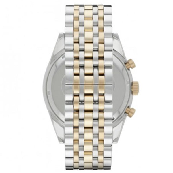 Emporio Armani Tazio Chronograph Blue Dial Gold & Silver Stainless Steel Strap Watch For Men - AR8030