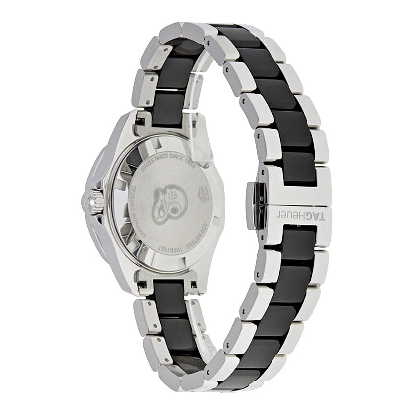 Tag Heuer Aquaracer Quartz Diamonds Black Dial Two Tone Steel Strap Watch for Women - WAY131G.BA0913