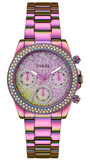Guess Confetti Chronograph Crystals Multicolor Dial Purple Steel Strap Watch For Women - GW0483L5