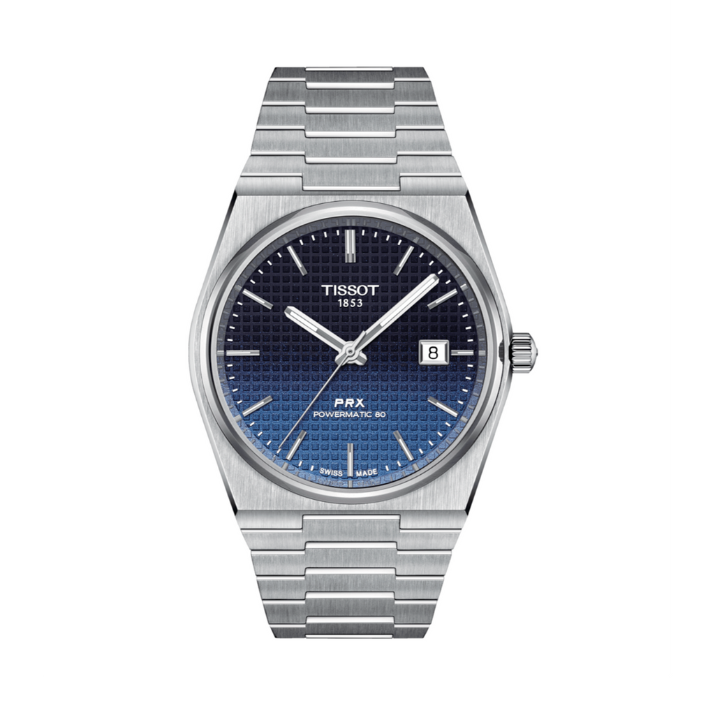 Tissot Powermatic 80 Automatic Gradient Blue Dial Silver Steel Strap Watch for Men - T137.407.11.051.01