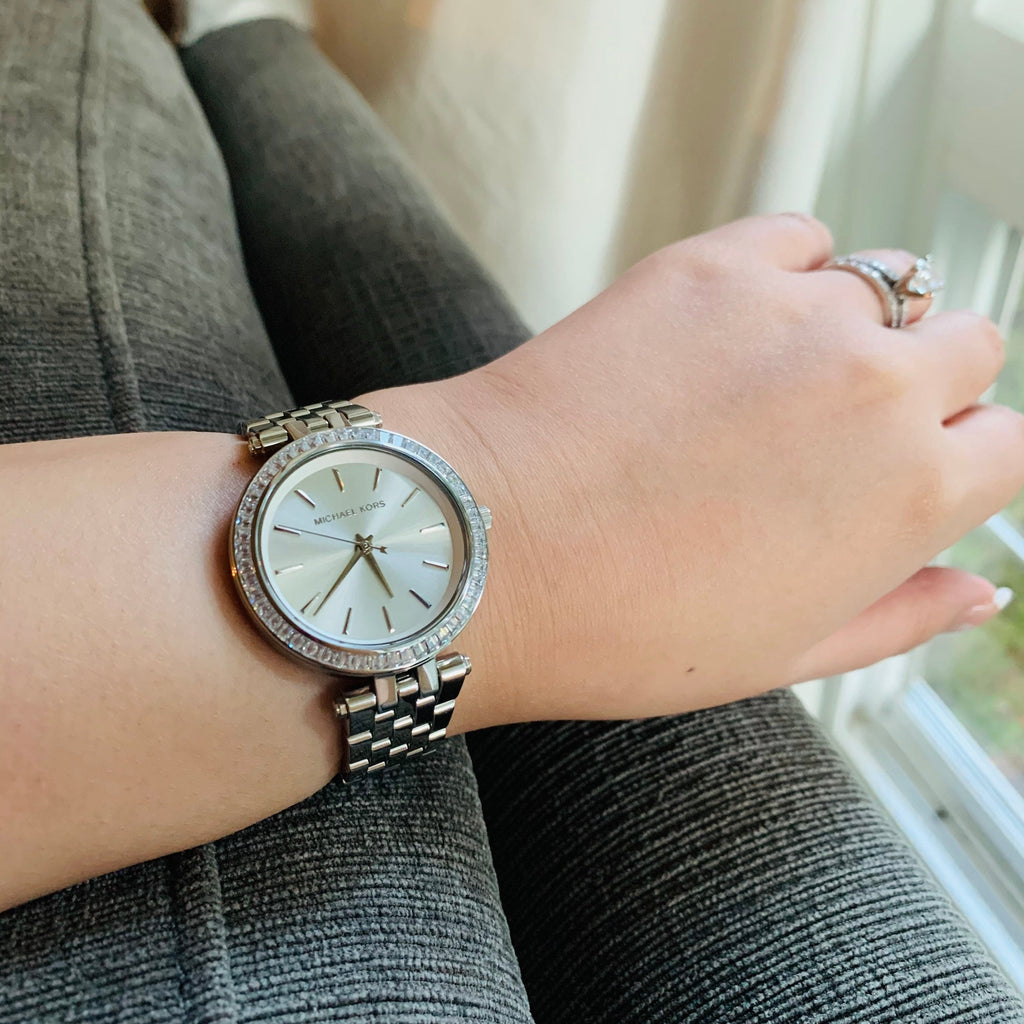 Michael Kors Darci Silver Dial Two Tone Steel Strap Watch for Women - MK3405