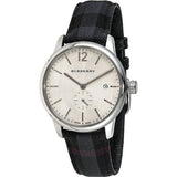 Burberry Classic Round Cream Dial Black Leather Strap Watch for Men - BU10008