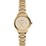 Burberry The Classic Champagne Dial Gold Steel Strap Watch for Women - BU10109
