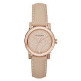 Burberry The City Gold Dial Beige Leather Strap Watch for Women - BU9210