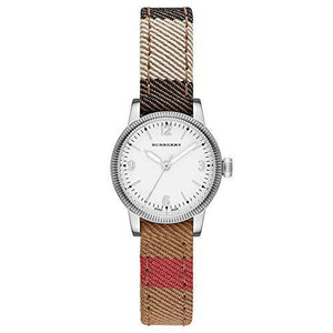 Burberry Utilitarian White Dial Multicolor Leather Strap Watch for Women - BU7863