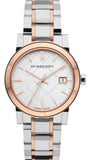Burberry The City White Dial Two Tone Steel Strap Watch for Women - BU9105