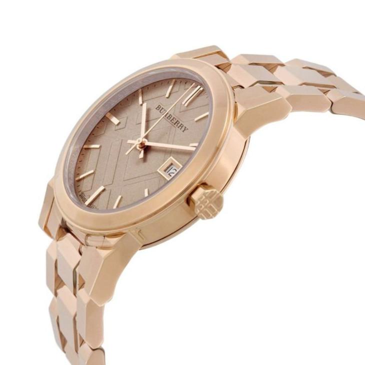 Burberry The Classic Rose Gold Dial Rose Gold Steel Strap Watch for Men - BU10013
