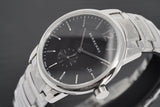 Burberry The Classic Round Black Dial Silver Steel Strap Watch for Men - BU10005