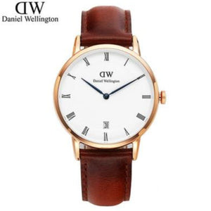 Daniel Wellington Dapper St Mawes White Dial Brown Leather Strap Watch For Women - DW00100091