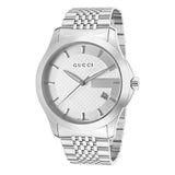 Gucci G Timeless Silver Dial Silver Steel Strap Watch For Men - YA126401