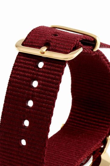 Daniel Wellington Classic Roselyn White Dial Red NATO Strap Watch For Women - DW00100271