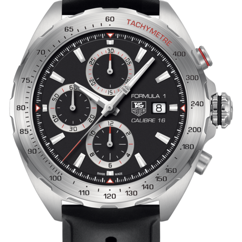 Tag Heuer Formula 1 Calibre 16 Black Dial Black Leather Strap Watch for Men - CAZ2010.FT8024