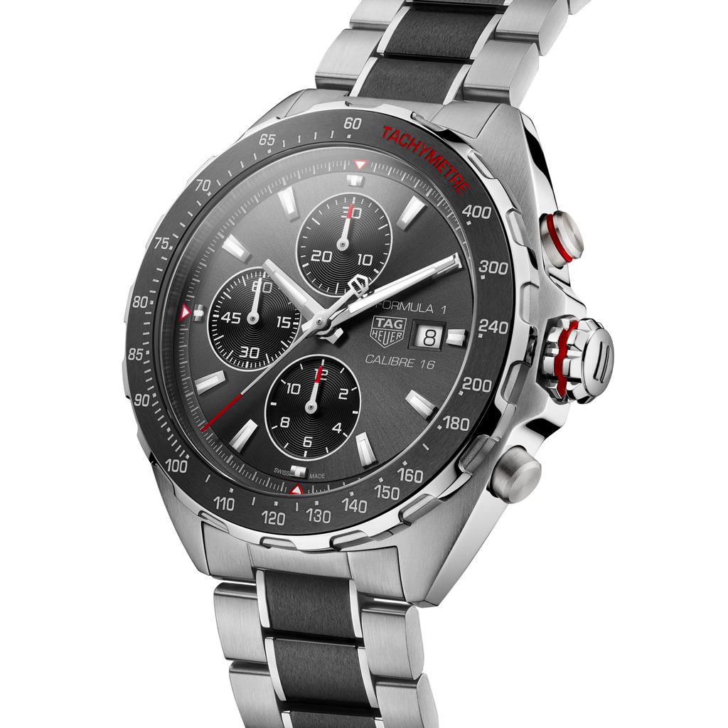 Tag Heuer Formula 1 Automatic Chronograph Grey Dial Two Tone Strap Watch for Men - CAZ2012.BA0970