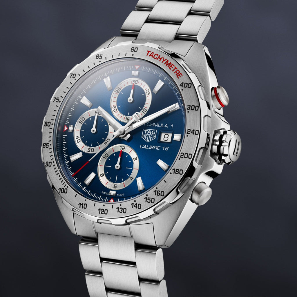 Tag Heuer Formula 1 Automatic Chronograph Blue Dial Silver Strap Watch for Men - CAZ2015.BA0876